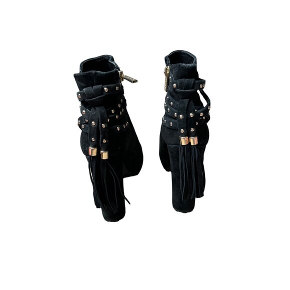 JESSICA SIMPSON MARGUERIT BLACK LEATHER ANKLE BOOTS SZ 8 NWOT - Picture 5 of 7